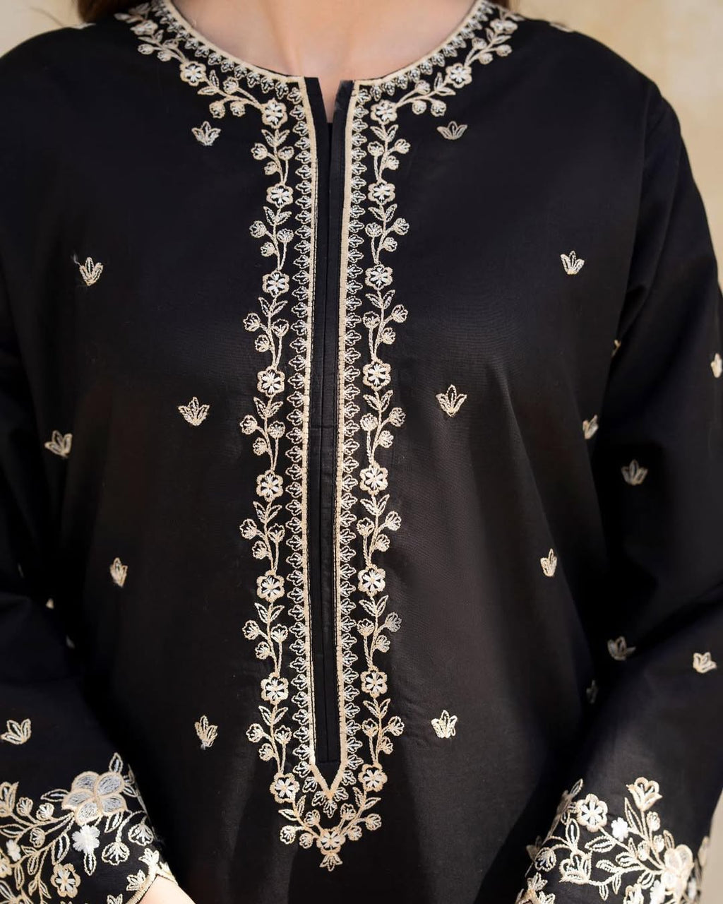 BLACK HOCK EMB LONG LENGTH STITCHED FOR GIRLS