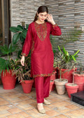 Maroon Sequence Two pieces Stitched For Girls