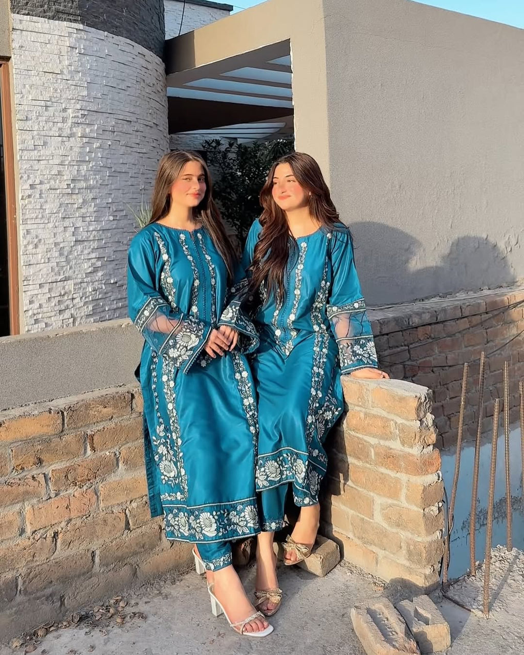SAHER EMB LONG LENTH 2 pieces stitched for girls