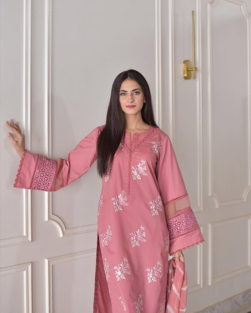 HORIYA EMB CO-ORD SET  STITCHED FOR GIRLS