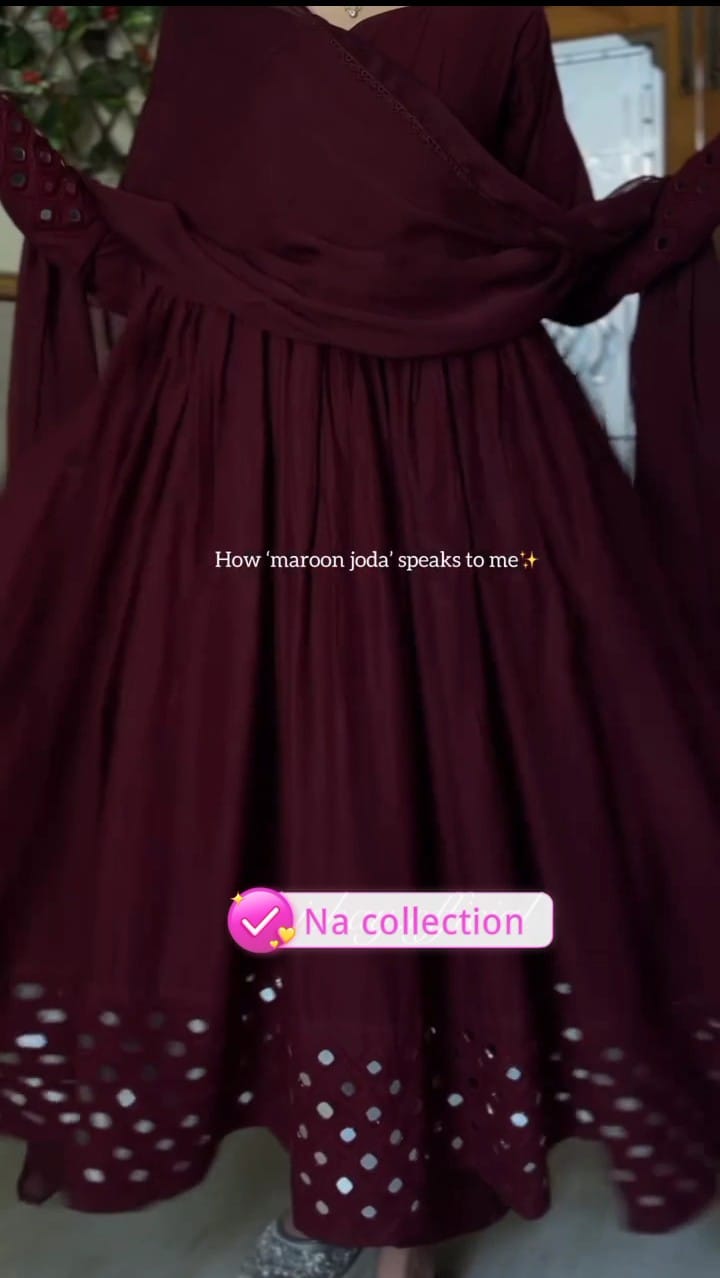 MAROON UMBRELLA 3PC STITCHED FOR GIRLS