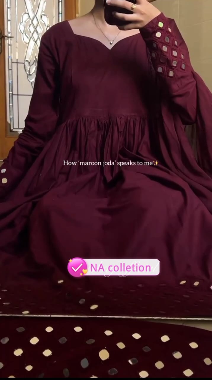 MAROON UMBRELLA 3PC STITCHED FOR GIRLS
