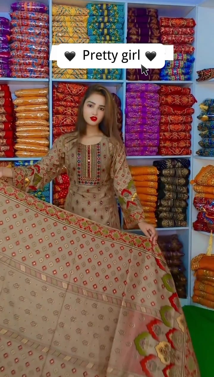 MIRROR WORK 3PC SUIT STITCHED FOR GIRLS