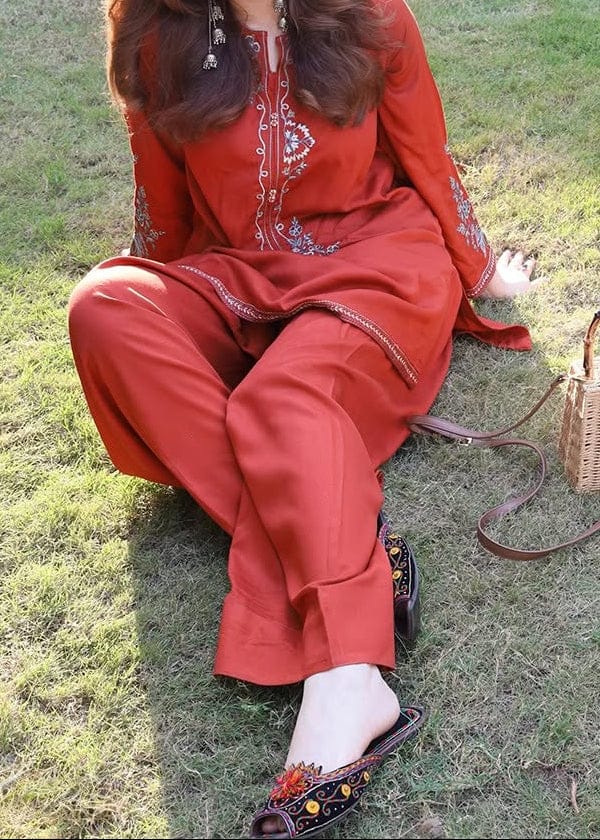 HIRA EMB CO-ORD SET STITCHED FOR GIRLS