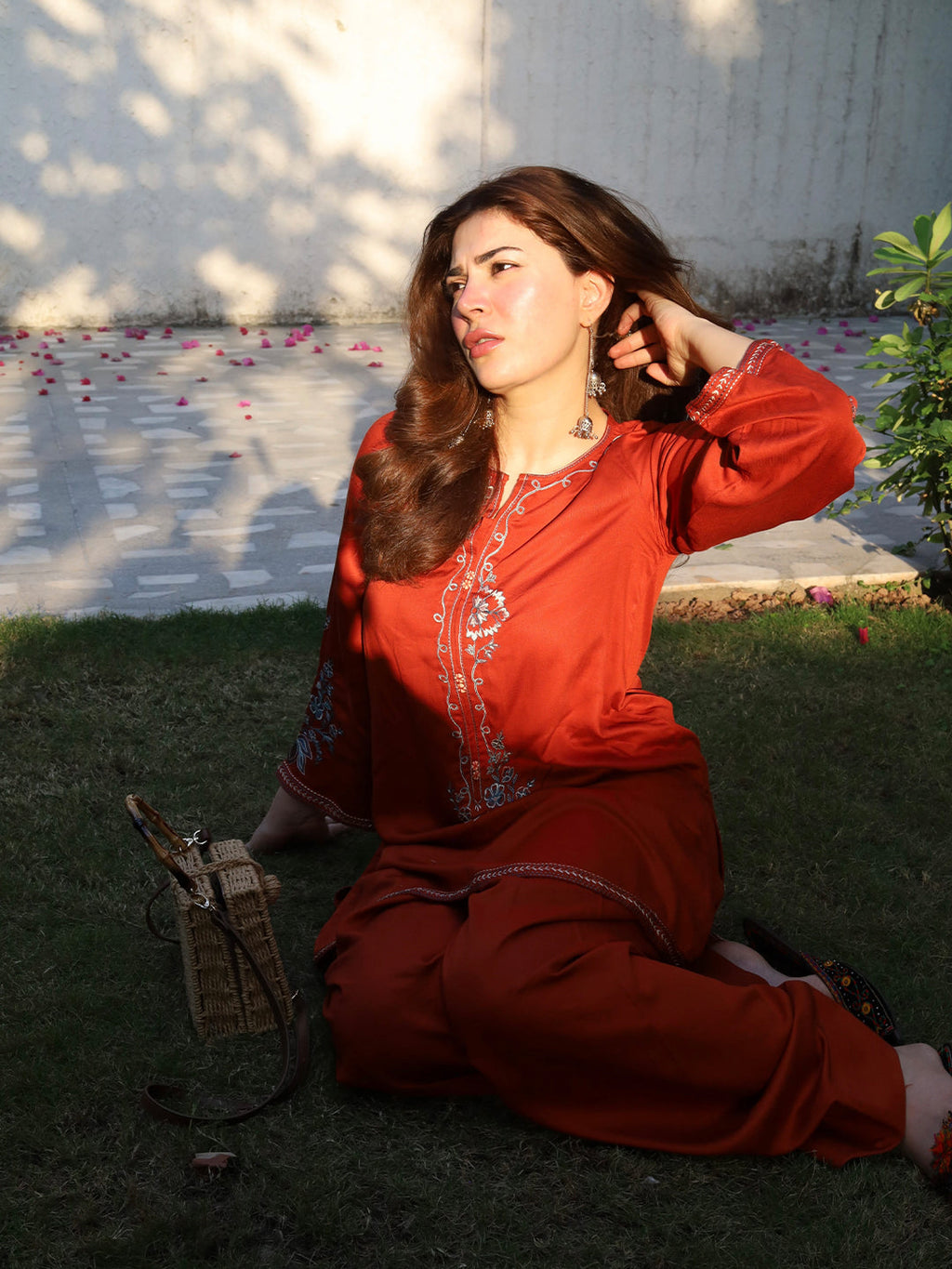 HIRA EMB CO-ORD SET STITCHED FOR GIRLS