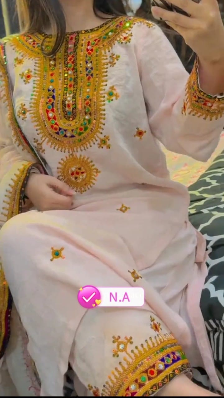 NOOR EMBORIDED 3PC SUITE STITCHED FOR GIRLS