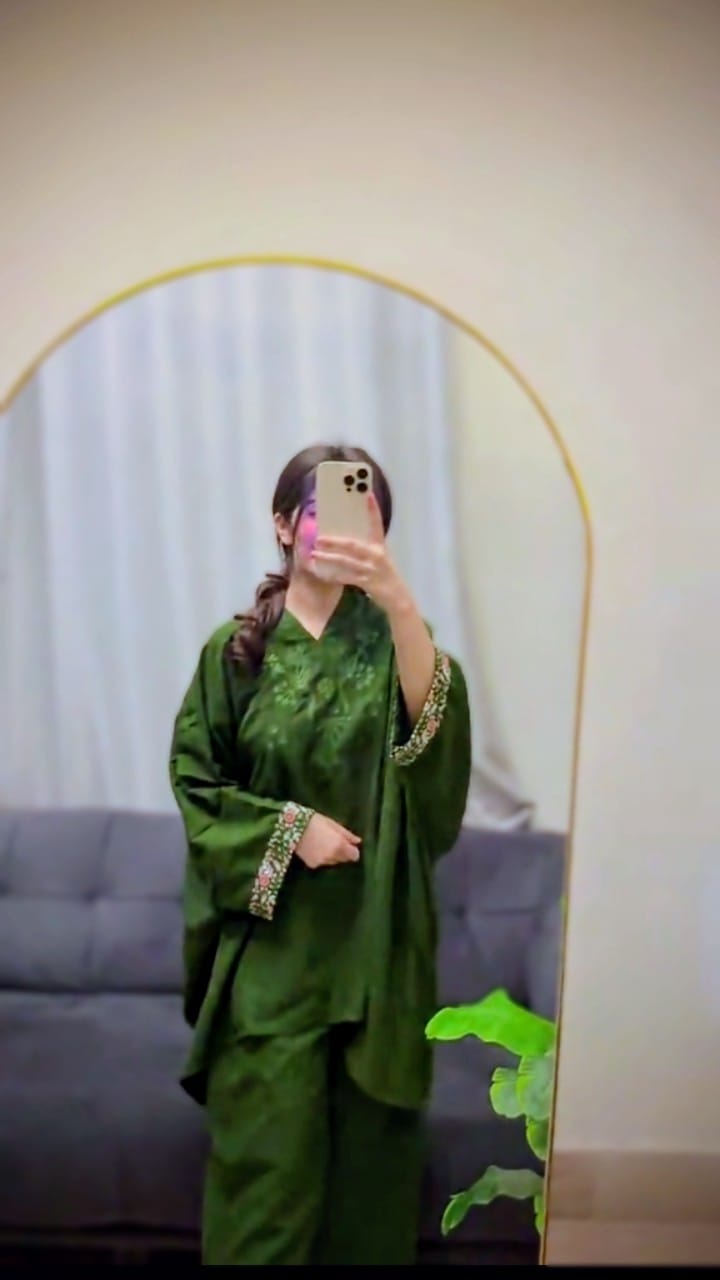 KAFTAN DRESS EMBROIDED STITCHED FOR GIRLS