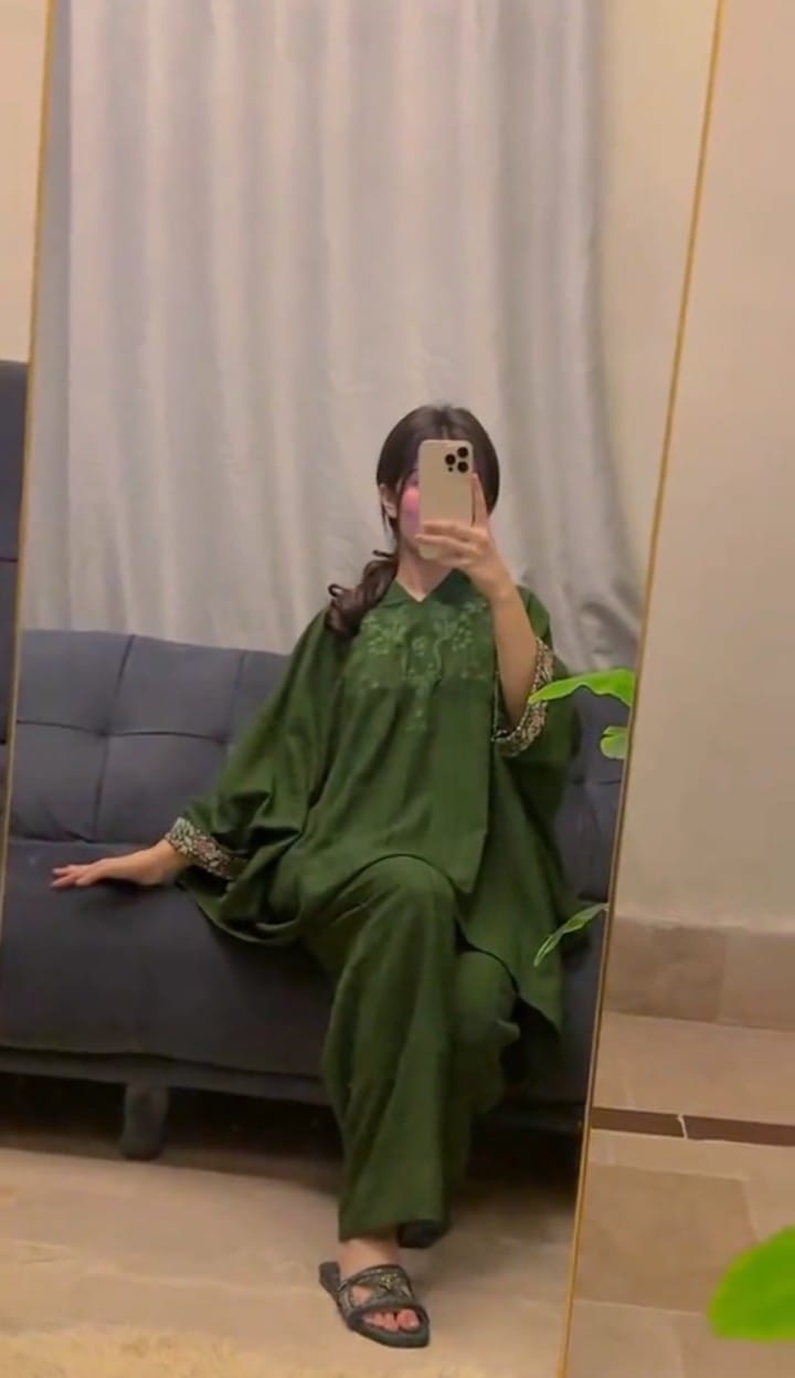 KAFTAN DRESS EMBROIDED STITCHED FOR GIRLS