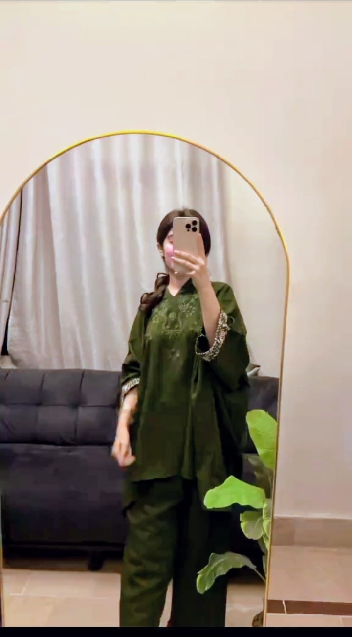 KAFTAN DRESS EMBROIDED STITCHED FOR GIRLS