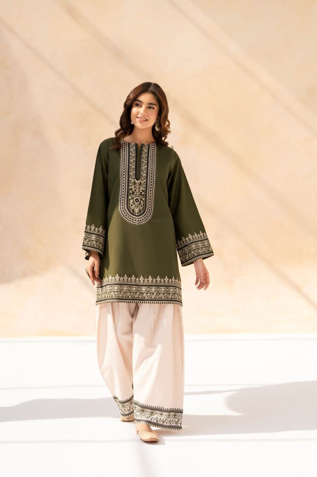 AZEL EMB CO-ORD SET STITCHED FOR GIRLS