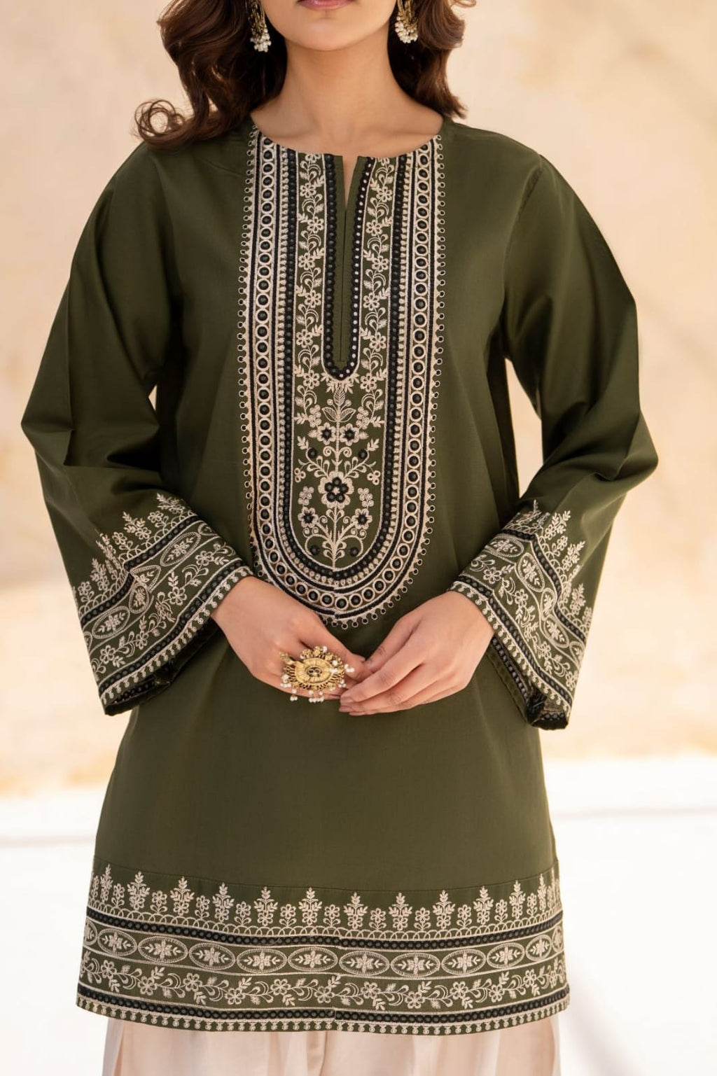 AZEL EMB CO-ORD SET STITCHED FOR GIRLS