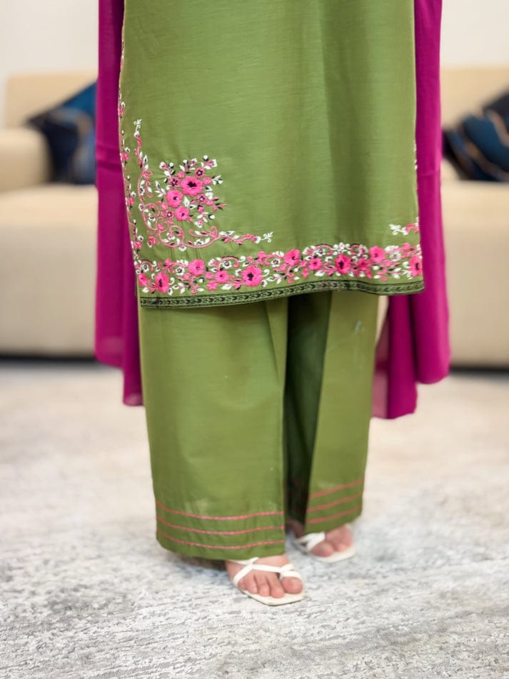 HAYA FULL EMBROIDED  SUIT STITCHED FOR GIRLS