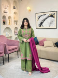 HAYA FULL EMBROIDED  SUIT STITCHED FOR GIRLS