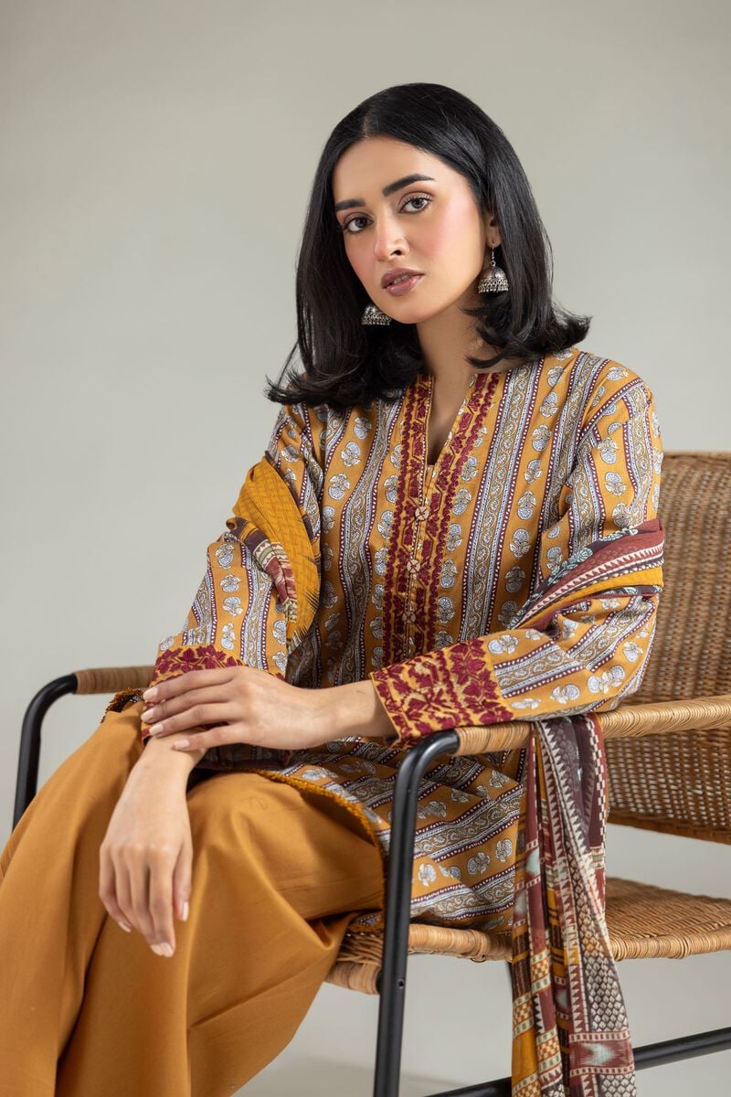 ETHNIC EMB 3PC SUITE STITCHED FOR GIRLS