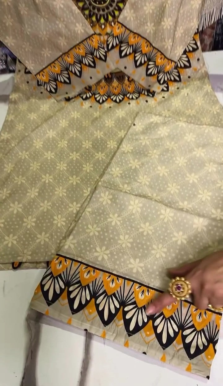 DILKASH PRINT WITH MIRROR WORK 3PC SUIT STITCHED FOR GIRLS