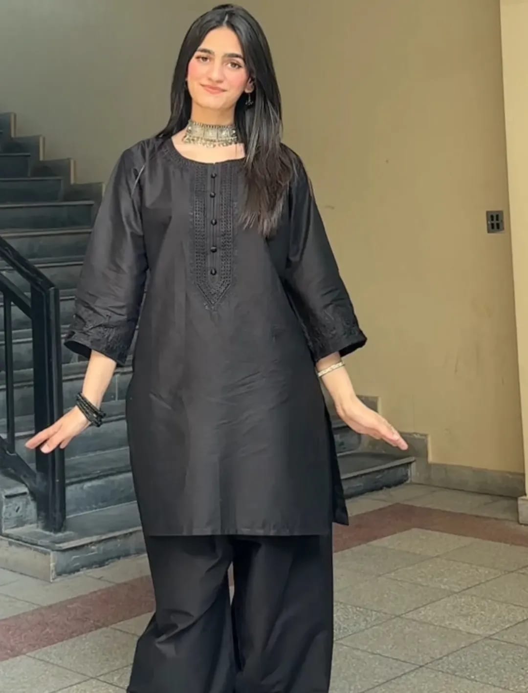 RAH EMBRIODED BLACK WITH FARSHI SHALWAR
