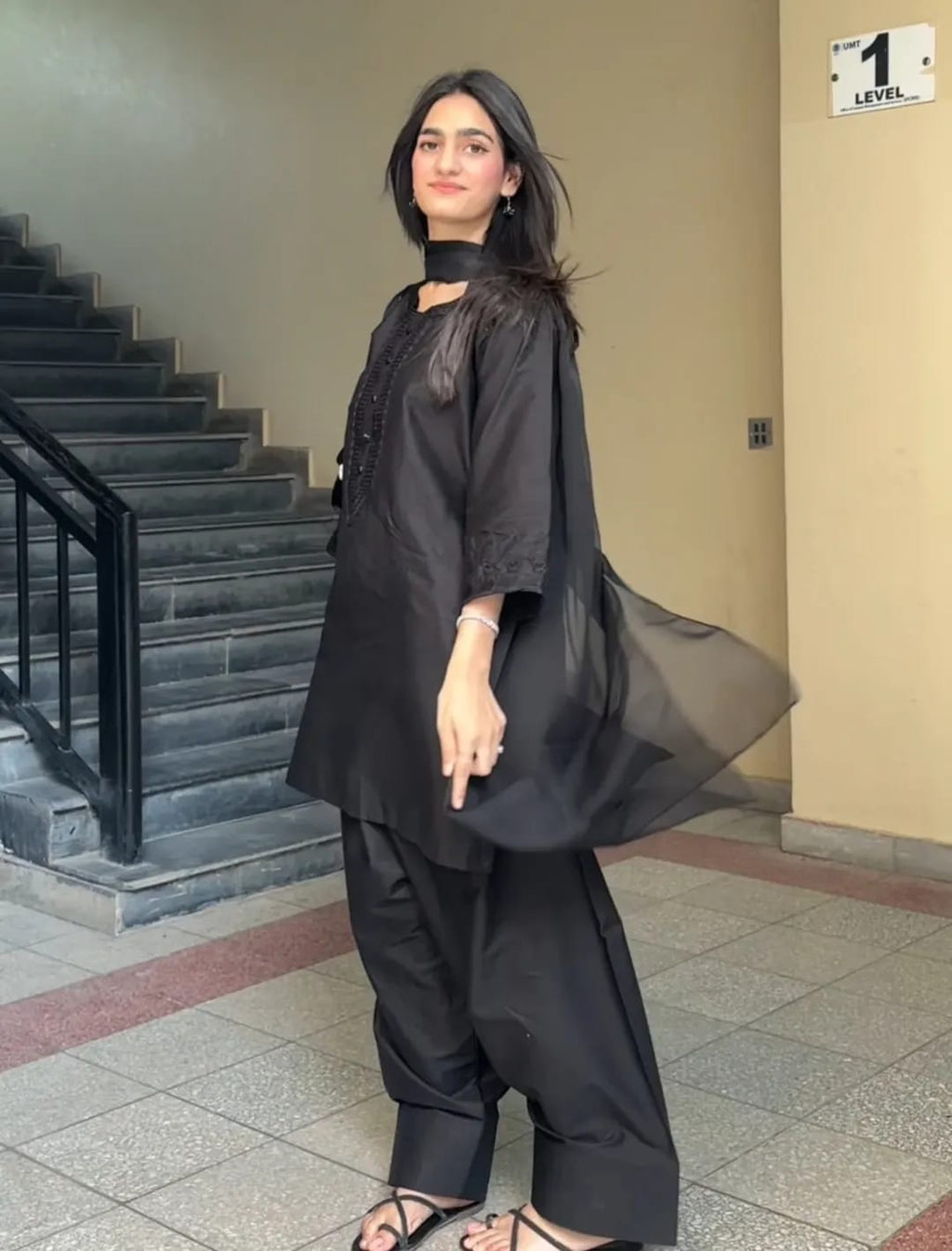 RAH EMBRIODED BLACK WITH FARSHI SHALWAR