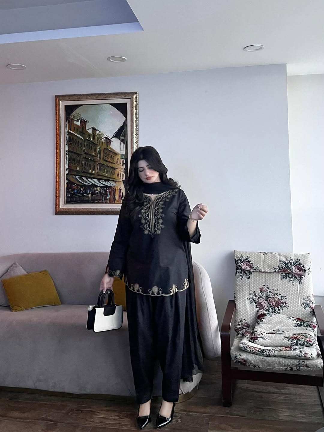 HUDA EBROIDED CO-ORD SET STITCHED FOR GIRLS