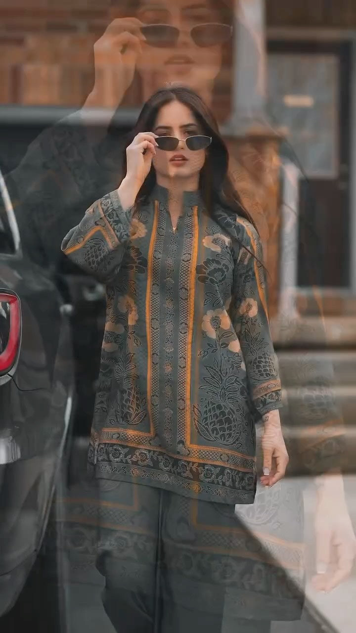 HUDA CO-ORD SET STITCHED FOR GIRLS