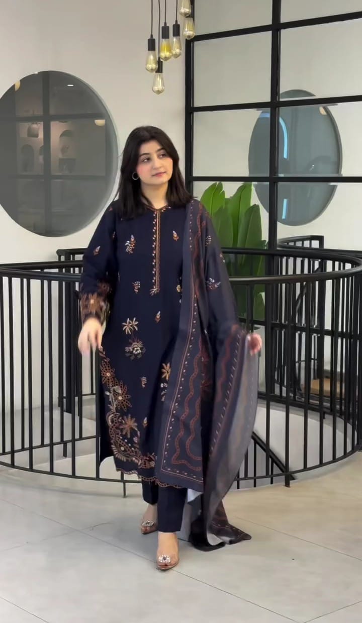 MAHA 3PC SUIT STITCHED FOR GIRLS